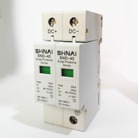2P DC Surge Protector SPD 20KA-40KA DC 12V 24V 48V 60V 70V 110V 220V Power Supply   Surge Protective Device Surge Arrester ► Photo 1/6