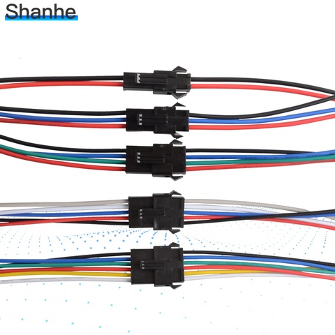 Promotion! 5Pairs  Long JST SM 2P 3P 4P 5P 6P Plug Male to Female Wire Connector SM2P LED connectors ► Photo 1/6