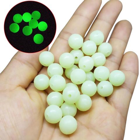 100pcs/lot Soft Fishing Beads Stopper 3mm-12mm Luminous Round Fishing Space Beans Stops Soft Rubber Rig Lure Accessories ► Photo 1/6