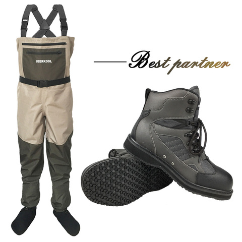 Fly Fishing Wading Shoes Rubber Sole & Pants Waterproof Clothes Waders Outdoor Hunting Overalls Boots Rock Aqua Upstreams Shoes ► Photo 1/6