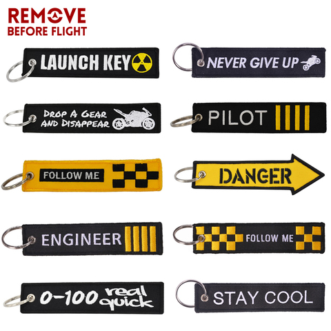REMOVE BEFORE FLIGHT Novelty Keychain Launch Key Chain Bijoux Keychains for Motorcycles and Cars Key Tag New Embroidery Key Fobs ► Photo 1/6