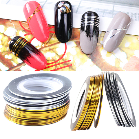 0.5mm Gold Silver Striping Tape Line Nail Art Stickers Polish Transfer Nail Wire Foils Adhesive Decal Manicure Decoration TR1009 ► Photo 1/6