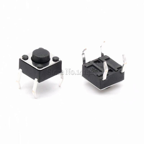 100Pcs 6x6x4.3mm 4pin Tactile Push Button Switch Momentary Tact  6*6*4.3mm DIP Through-Hole ► Photo 1/1