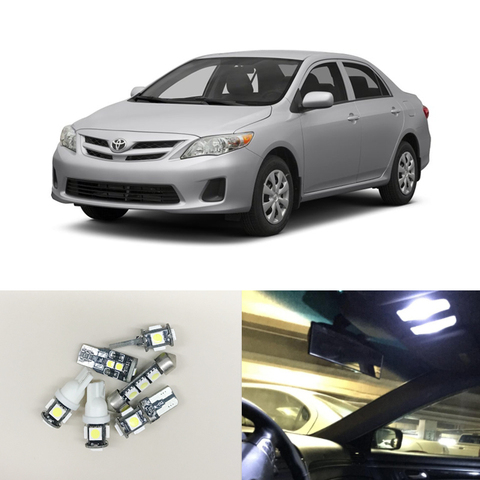 6Pieces White Interior Led Package Light Bulbs Kit For Toyota Corolla 2009-2013 Map Dome Trunk/Cargo Area License Plate Lights ► Photo 1/1