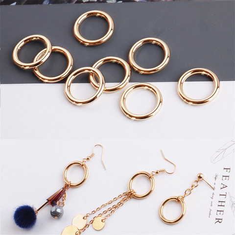 10PCS 20MM 25MM Champagne Gold Color Plated Brass Closed Jump Rings for Jewelry Making Finding Accessories ► Photo 1/2