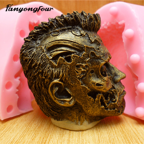 3D head cake mold silicone mold chocolate gypsum candle soap candy mold free shipping ► Photo 1/3
