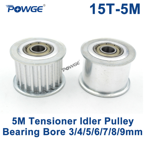 POWGE 15 Teeth 5M Idler Pulley Tensioner Wheel Bore 3/4/5/6/7/8/9mm with Bearing Guide 5M synchronous pulley HTD5M 15teeth 15T ► Photo 1/6