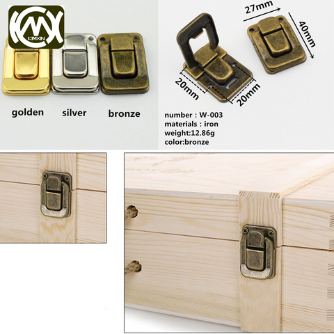10pc 27*40mm KIMXIN Sales Wine box lock Hardware accessories for wooden case buckle Packaging for jewelryboxes locks hasp W-003 ► Photo 1/6