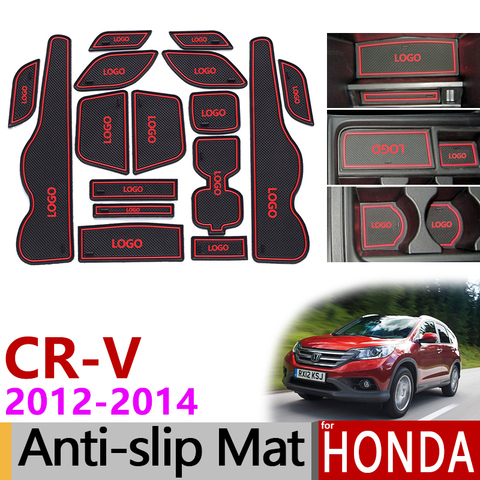Anti-Slip Gate Slot Mat Rubber Coaster for Honda CR-V CRV 2012 2013 2014 4th Gen facelift CR V Accessories Car Stickers 2.0 2.4 ► Photo 1/6
