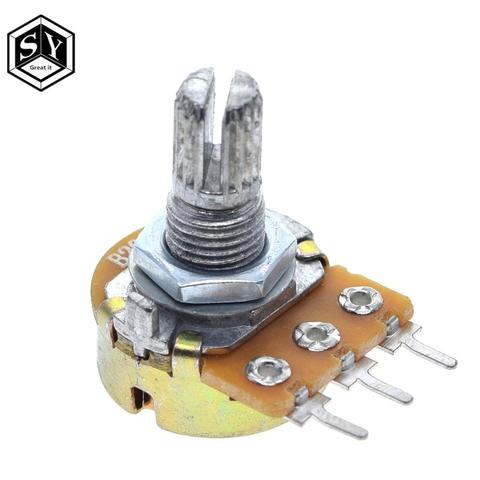 5PCS Great IT WH148 stereo/pa/sealing potentiometer B1k B2k B5k B10k B20k B50k B100k B250k B500k B1M 15mm 3pins with switch ► Photo 1/6