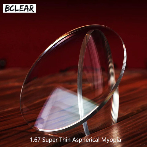 BCLEAR 1.67 Aspheric Ultra Thin Eyeglass Prescription Lenses For Eyes Myopia HMC EMI UV400 Diopter Nearsighted Shortsighted Hot ► Photo 1/6