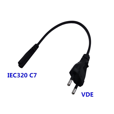 The European EU VDE 2PIN Plug To  IEC 60320 C7 Cord Short Digital products Portable Power Cable 20cm ► Photo 1/1