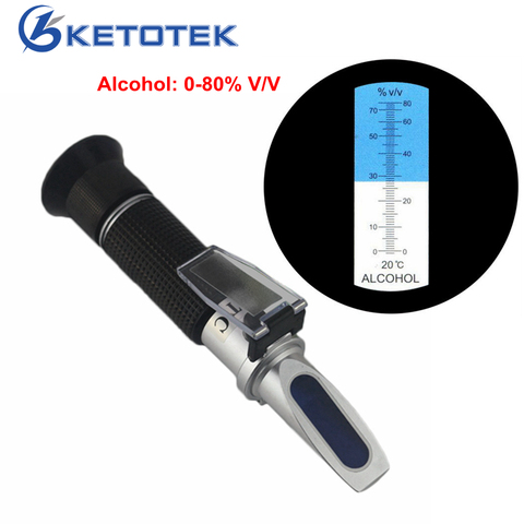 0-80% V/V Portable Alcohol Refractometer ATC Refractometers Tools Liquor Alcohol Content Meter Detector Tester No Retail Box ► Photo 1/6