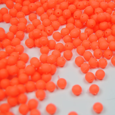100PCS/Lot More models Premium Orange and Green Color Round Soft Sinking Luminous Beads Fishing Glow Fluorescent Rubber Beans ► Photo 1/2