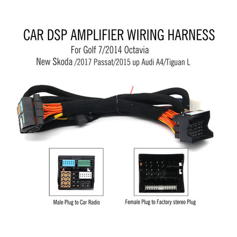 Car DSP Amplifier wiring harness for New Skoda /2017 Passat/2015 up Audi A4/Tiguan L/Golf 7/2014 Octavia ► Photo 1/3