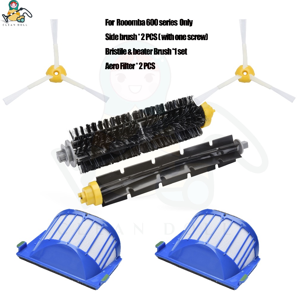 side Brush filter Beater Bristle screw for iRobot Roomba Aerovac 600 660 630 620