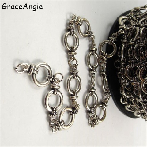 1Meter Bohemia Antique Bronze Silver Chain For Bracelet Handmade Tone Jewelry Chains Necklace Chain Necklaces Women Vintage DIY ► Photo 1/6
