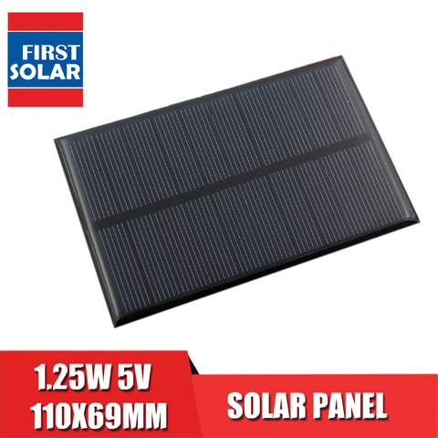 DC 5V 1.25W 250mA Monocrystalline Silicon Epoxy Solar Panels Module Mini Solar Cells For Charging Cellphone Battery Wholesale ► Photo 1/1