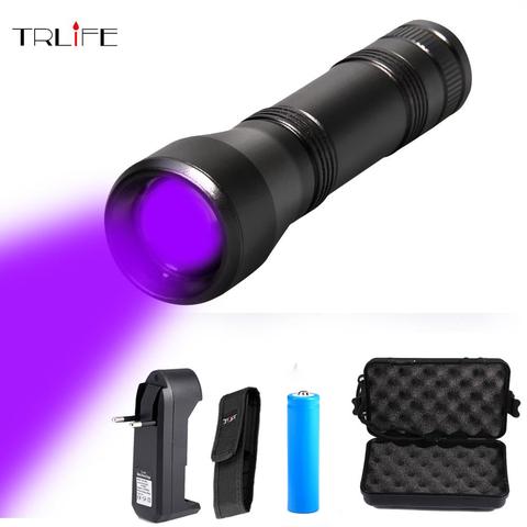 LED UV Flashlight Ultraviolet Torch 5Mode Mini UV Light Zoomable Function 395nm Ultra Violet Light Blacklight use 18650 Battery ► Photo 1/6
