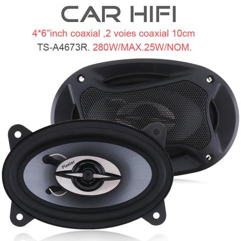2pcs 4 X 6 Inch 280W Car HiFi Coaxial Speaker Vehicle Door Auto Audio Music Stereo Full Range Frequency Speakers for Cars ► Photo 1/6
