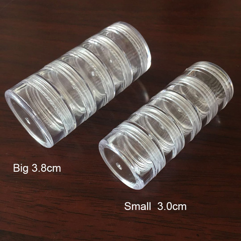 5 Layer Cylinder Transparent Empty Plastic Storage Boxes Rhinestone Bead Gems Case ► Photo 1/6