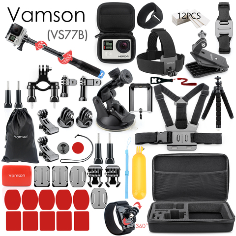 Vamson for Gopro Accessories Set for go pro hero 9 8 7 6 5 4 kit 3 way selfie stick for Eken h8r / for yi EVA case VS77 ► Photo 1/6