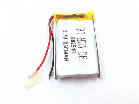 3.7v li po li-ion batteries 3 7v Packet 3.7V polymer lithium battery 802540 082540 850MAH For GPS MP3 MP4 MP5 LED Light ► Photo 1/1