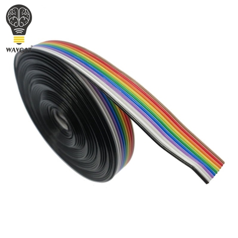 1 meter 1.27mm Spacing Pitch10 WAY 10P Flat Color Rainbow Ribbon Cable Wiring Wire For PCB DIY 10 Way Pin ► Photo 1/5