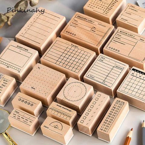 Vintage Daily Planner grid Memo Check List decoration stamp wooden rubber stamps for scrapbooking stationery DIY craft YZ009 ► Photo 1/6