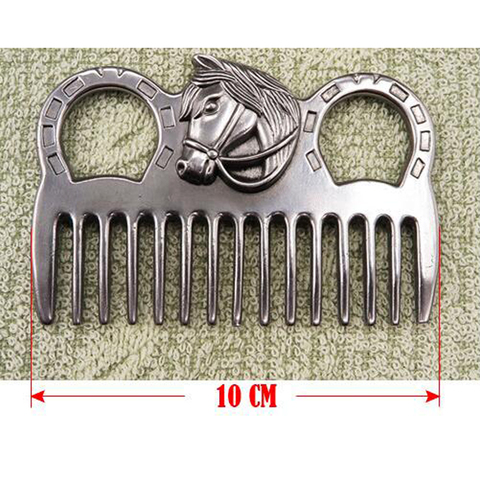 Stainless Steel Horse Pony Grooming Comb Tool  Metal Curry Brushing Cleaning Tool Equestrian ► Photo 1/6