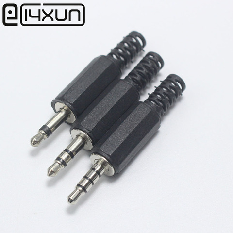 5Pcs/lot 3.5mm 2/3/4 Pole Audio Jack Plug Headphone male Connector 3.5mm jack plug 3.5 Mono/stereo plug Black Plastic  Housing ► Photo 1/6