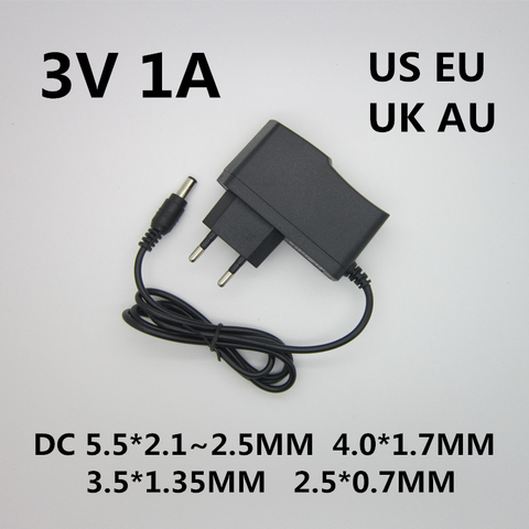 1pcs Best quality AC / DC Converter Adapter Charger Power Supply DC 3V 1A 1000ma AC 100-240V power Adapter EU Plug ► Photo 1/1