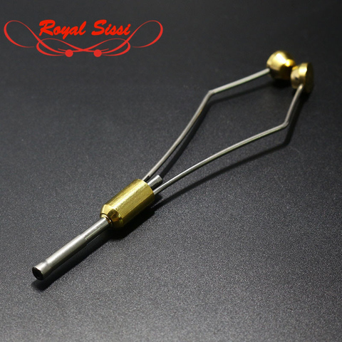 Heavy Bullet head bobbin holder with ceramic tube tip protecting lines brass copper material & high-carbon steel fly tying tools ► Photo 1/6