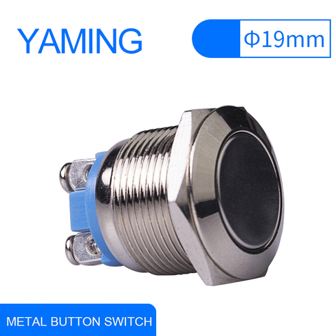 19mm 250V/3A Start Horn Momentary Stainless Steel Metal Push Button Switch Car Modification Doorbell Automatic Reset V010 ► Photo 1/4