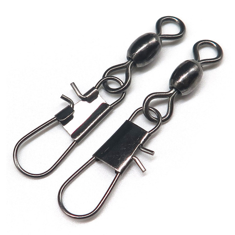 Minfishing 50pcs Stainless Steel Rolling Swivel with Interlock Snap Fishing Swivels Fishing Hook Connector ► Photo 1/6