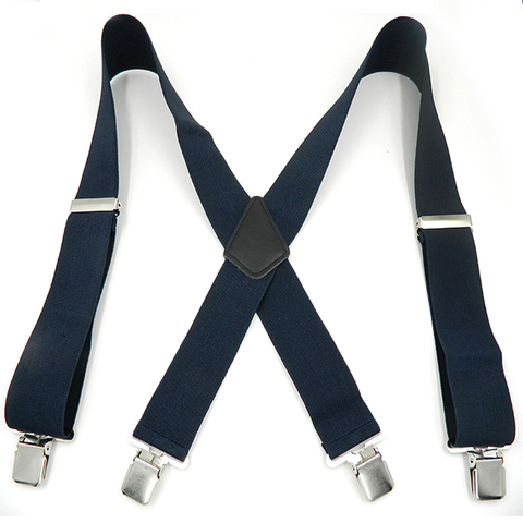 2022 New Man's Braces 4 clips Leather Suspenders Strong 4clasps Casual Suspensorios Trousers Strap 5*120cm Gift For Dad ► Photo 1/6