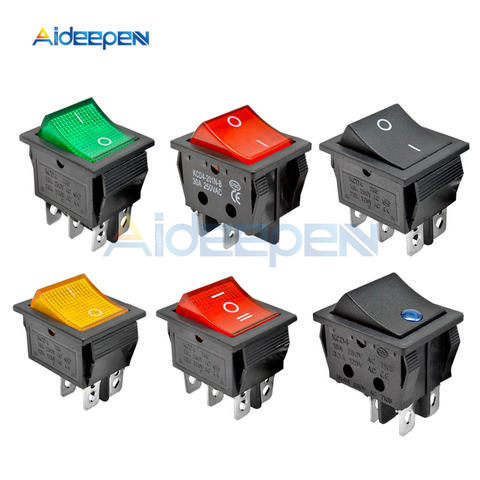 KCD4 Rocker Switch Power Switch 2 position/3 position 4 Pins 6 Pins Electrical Equipment With Light Switch 16A 250VAC/20A 125VAC ► Photo 1/6