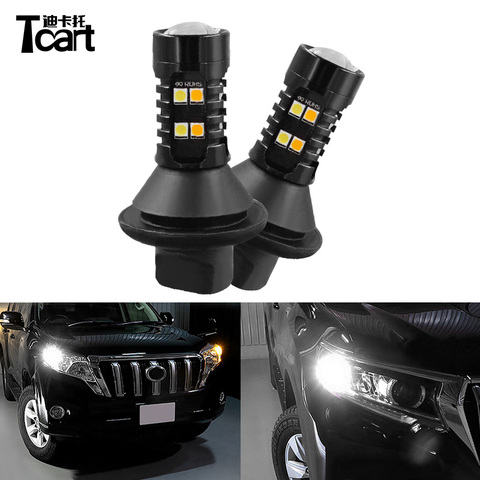 Tcart T20 7440 LED Daytime Running light Waterproof Driving lamps Turn Signal Lights for toyota land cruiser prado 150 2014 2017 ► Photo 1/1