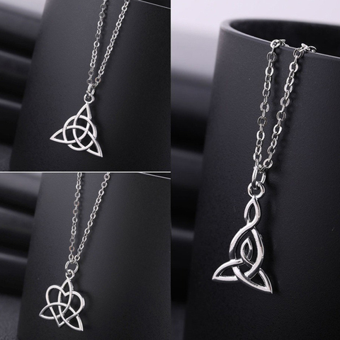 Teamer Irish Celtics Knot Pendant Necklace Simple Fashion Jewelry Silver Color Magic Wicca Viking Necklace for Female Adjustable ► Photo 1/6