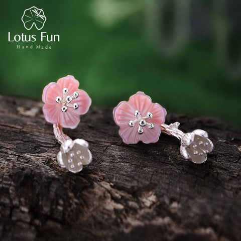 Lotus Fun Real 925 Sterling Silver Earrings Natural Handmade Fine Jewelry Unique Begonia Flowers Drop Earrings for Women Brincos ► Photo 1/6