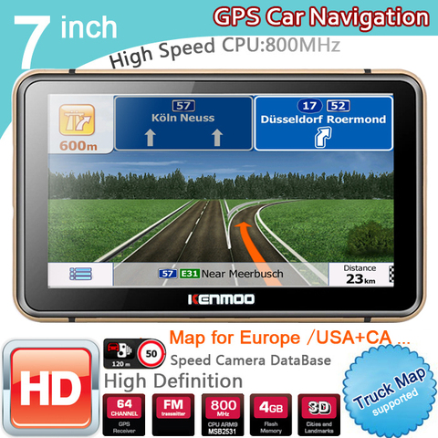 New 7 inch HD GPS Car Navigation 800M/FM/8GB/DDR3 2022 Maps For Russia/Belarus Europe/USA+Canada TRUCK Navi Camper Caravan ► Photo 1/1