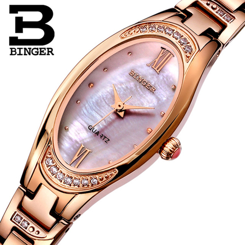 Genuine Switzerland BINGER Brand Women quartz dress watches female form with slim ladies sapphire Shell Waterproof free shipping ► Photo 1/1