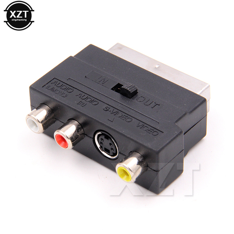 1pcs 3 RGB Scart Composite RCA SVHS S-Video AV TV Audio For Video DVD VCR Recorder mini Adapter newest high quality ► Photo 1/4