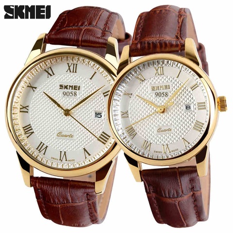 2022 New Brand Quartz Watch lovers Watches Women Men Dress Watches Leather Dress Wristwatches Fashion Casual Watches Gold 1/pcs ► Photo 1/6