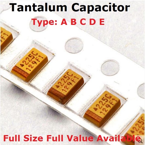 10PCS Type A 100UF 0.22UF 1UF 4.7UF 10UF 22UF 33UF 47UF Tantalum Capacitor 6.3V 10V 16V 25V 35V 226 336 224 475 106 107 476 105 ► Photo 1/2