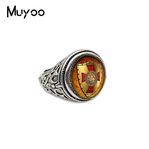 2022 New Vintage The Knights Templar Adjustable Rings Medieval Knighthood Handmade Rings Gifts for Men ► Photo 1/6