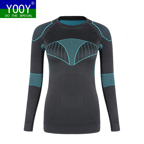 YOOY Women Ski thermal underwear Top Girl Sports Quick Dry Shirts Functional Underwear Skiing Jackets under Clothes ► Photo 1/4