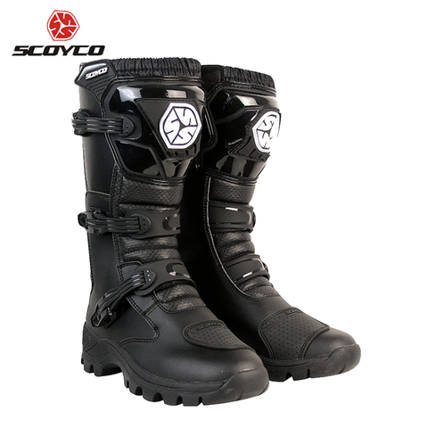 SCOYCO 2022 Motorcycle Boots Motocross Anti-skid Shock-proof Breathable Motorbike Botas Moto High Ankle Racing Shoes MBT012 ► Photo 1/1