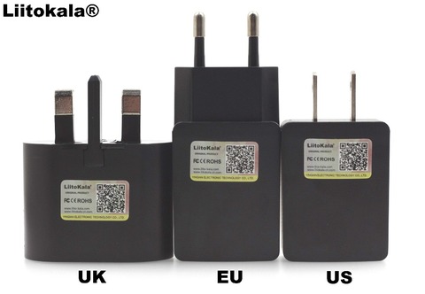 Liitokala 1A 2A USB Portable Plug EU / US / UK Plug Lii100 Lii202 Lii402 Charger Universal Plug ► Photo 1/6