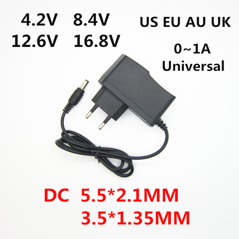 4.2V 8.4V 12.6V 16.8V 1A for 18650 lithium battery charger Power Adapter For Electric screwdriver charger 5.5mm * 2.1mm ► Photo 1/2
